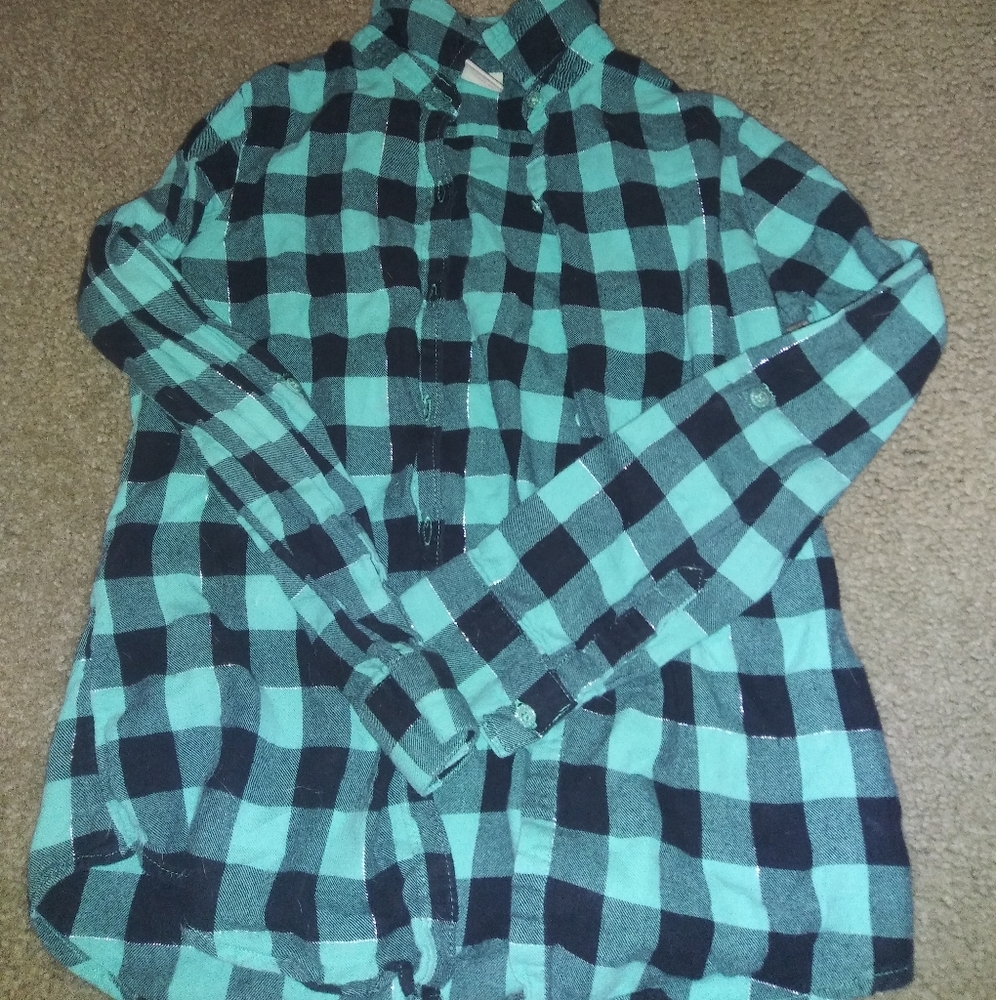 Plaid Pull Over Button Up